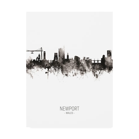 Michael Tompsett 'Newport Wales Skyline Portrait II' Canvas Art,35x47